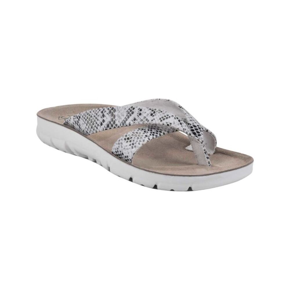 CLIFFS BY WHITE MOUNTAIN Womens Beige Snake Print Best Of Flip Flop Sandal 6.5 M